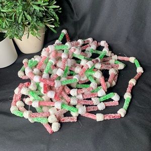 Set of 4 vintage 8 foot (32 feet total) sugared candy Christmas tree garlands
